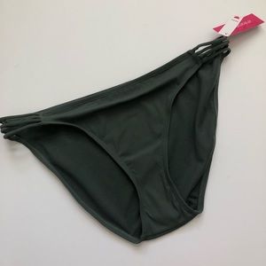 NWT xhilaration green ribbed hipster bikini bottom size extra large XL